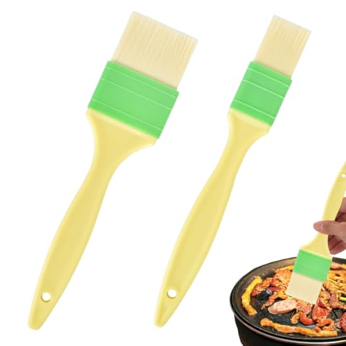 JUGUTA 2 Pezzi Pennello Da Pasticceria Per La Cottura, Setole Naturali Pennello Da Cucina Pennello Da Grasso Setola Da Cucina Setola Da Pasticceria Per Grigliate Cottura E Distribuzione Dell'Olio