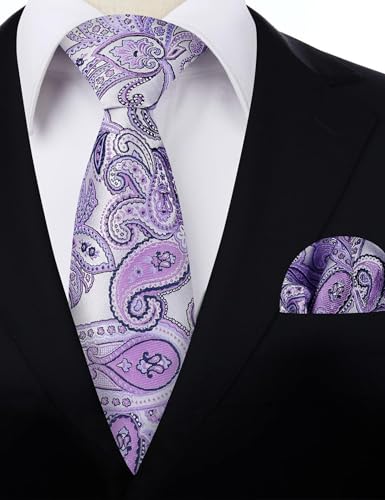 Image of Alizeal Mens 3.15'' Vintage Paisley Tie Pocket Square Set | Elegant Perfect for Banquet Wedding and Party