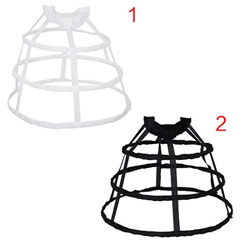 Women's 3 Hoops Petticoat Hollow Out Birdcage Skirt - White, Size 45x55cm, Knee Length, Modern Style, Nylon/Spandex Fabric, Formal Event Skirt4