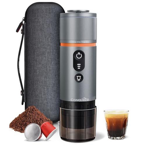Conqueco Cafetera Portátil Con Cápsula De Espresso - 12v Máquina De Café Electrica Con Batería - Para Coche Camión Y Viajes Conqueco Cafetera Portátil Con Cápsula De Espresso - 12v Máquina De Café Electrica Con Batería - Para Coche Camión Y Viajes