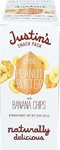Justins, Peanut Butter Snack Pack Classic Banana Chips, 1.3 Ounce