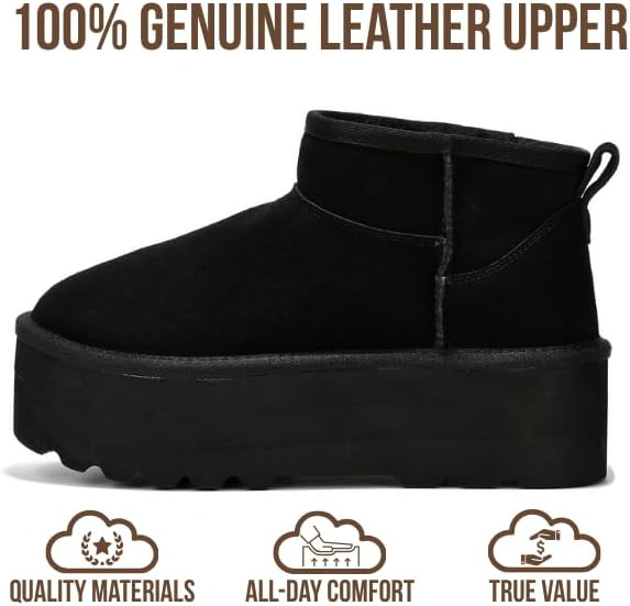 Project Cloud 100% Genuine Leather Ankle Boots for Women - Anti-Slip Memory Foam Insole Womens Boots - Lightweight Winter Womens Shoes, Ankle Booties for Women (Huggy) - Image 4