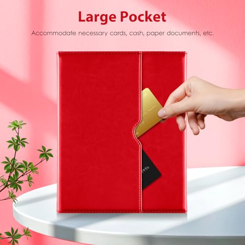 Image of DTTO for iPad 11th (A16) / 10th Generation Case with Keyboard (2025 /2022), 7 Colors Backlit Wireless Detachable Keyboard Leather Folio Cover with Pencil Holder & Pocket, Bright Red