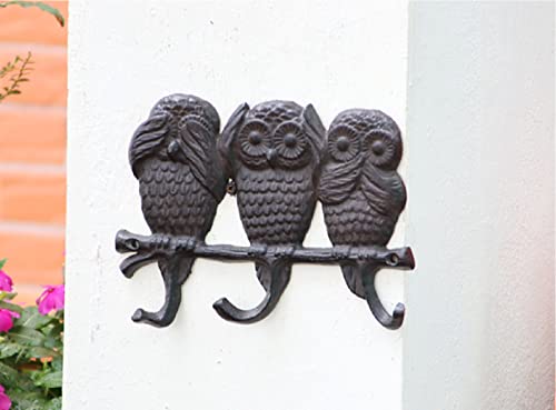 CZOOR Europäische und amerikanische Country Pastoral Retro Gusseisen Schmiedeeisen Haken Wandbehang Wanddekoration Kleiderhaken Eule Cover