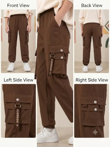 Image of Boy Cotton Cargo Pant | Multi-Pocket Relaxed Fit Utility Trousers for Boy | Casual Cargo Lower with Elastic Hem (1005)