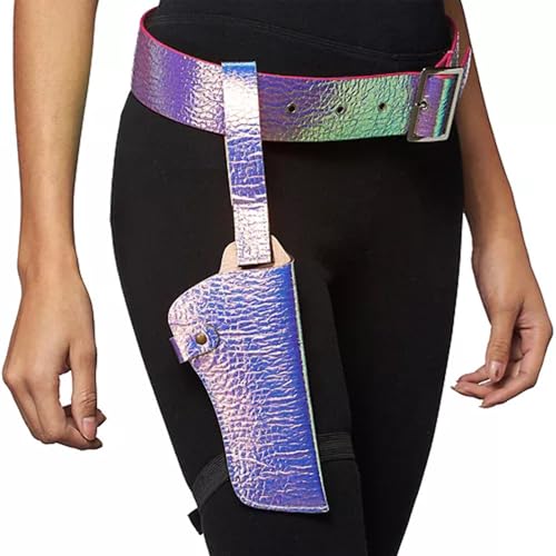HMS Leatherlike Festival Belt and Holster Set, Purple, One Size