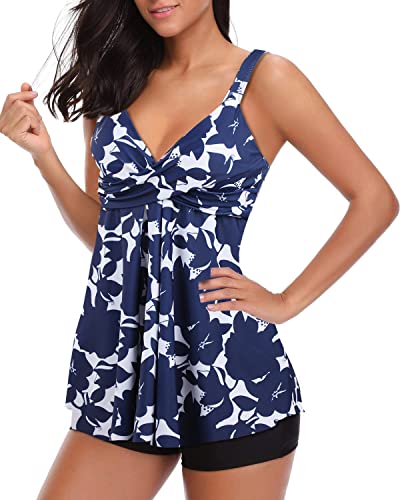 Ekouaer Tankini dames buikweg push-up tweedelig badpak