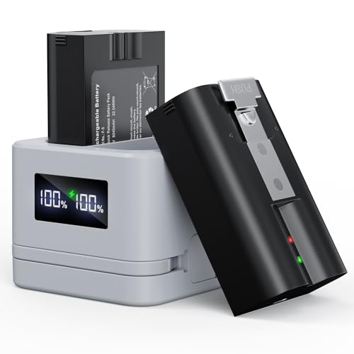 Quick Release Battery for Ring - 2 Pack with White LED Digital Charger Station,3.65V 6040mAh Rechargeable Battery, for Ring Doorbell Camera 2/3/3+/4, Spotlight Cam(2nd/3rd Gen) and Stick Up Cam