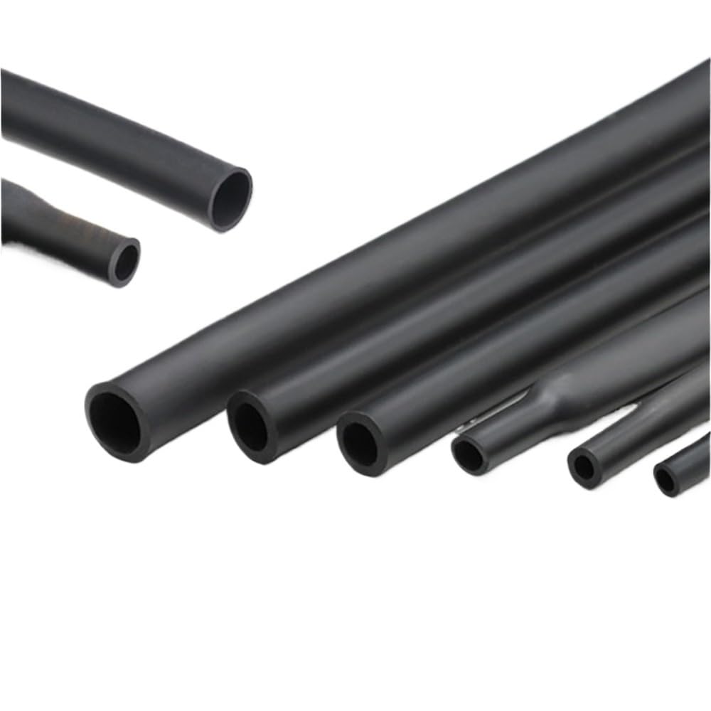 1 pz. 5 m Tubo termorestringente in silicone nero 1,7:1 - Protezione flessibile for cavi, diametro 0,8-30 mm, isolamento elettrico(2mm)