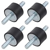 Totority Rubber Cylindrical Isolators with 2 Threaded 4 Pcs for Heavy Duty Machines and Pumps