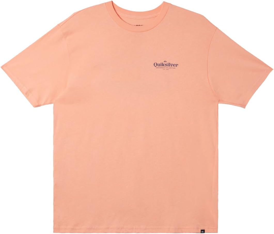 Quiksilver Trophy Catch Short Sleeve Tee Peach Pink LG