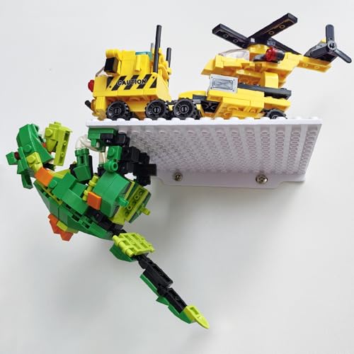 Image of LRANFOW 6 Pack Wall Display Shelves with Dual Sided Building Studs, 4x5 Inch Baseplate Shelf Compatible with Lego Building Bricks for Organized Storage & Modern Room Deco Builders Gift, 16x13 Studs