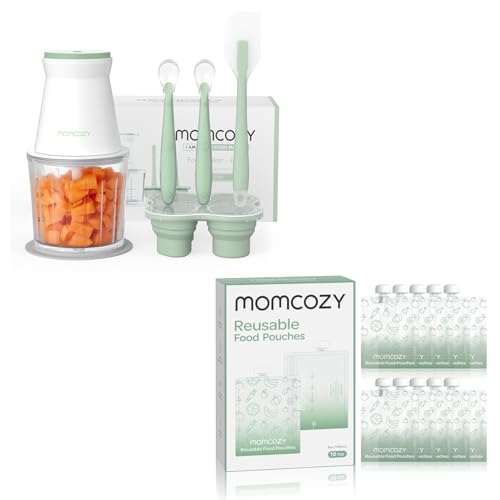 Image of Momcozy Baby Food Maker & Reusable Baby Food Pouches-5oz