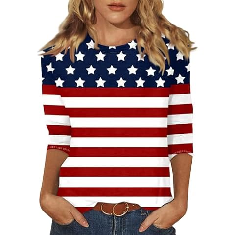 SLQDGMRYZ Women's 4th of July Shirt Cover