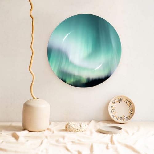 Plato decorativo de porcelana con diseño nubes verdes miniatura 5