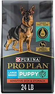Purina Pro Plan Sensitive Skin and Stomach Large Breed Puppy Food with Probiotics, Salmon & Rice Formula - 24 lb. Bag