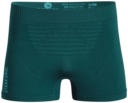 STARK SOUL Sport Boxershorts Herren Seamless Sportunterwäsche -Performance- Boxer Männer, leicht und Atmungsaktiv, Petrol, Gr: L/XL