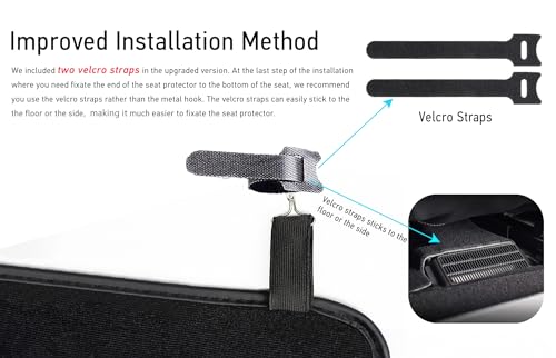 Image of LunaBox Seat Back Protector - Wear Resistant Seat Protector, Seat Back Kick Mats with Bigger Organizer Pocket - 2 PCS (White)
