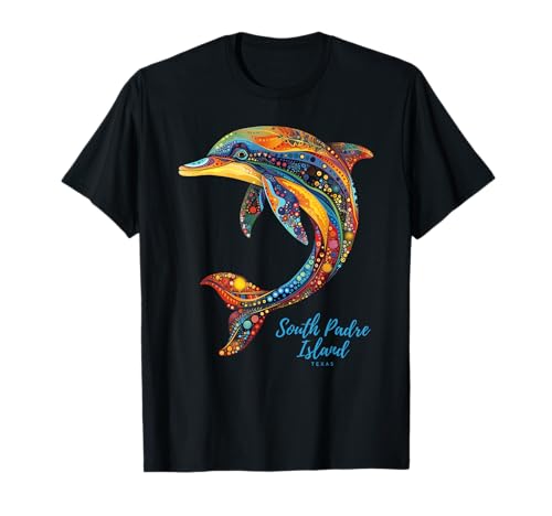 South Padre Island Tribal Dolphin Vacation Retro Texas T-Shirt