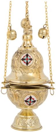 Brass Christian Church Thurible Incense Burner Censer (377 B)