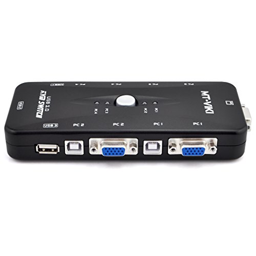 iKKEGOL 4-Port Monitor VGA SVGA USB 2.0 KVM Switch w/4 Cables Mouse Keyboard Video KVM Switch Kit - Thumbnail 6