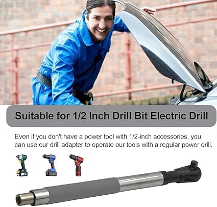 Chiave a cricchetto elettrica a percussione, estensore per chiave a catena, Matraca De Impacto con connettori di fissaggio da 1/2" e 4 adattatori di conversione per spazi ristretti