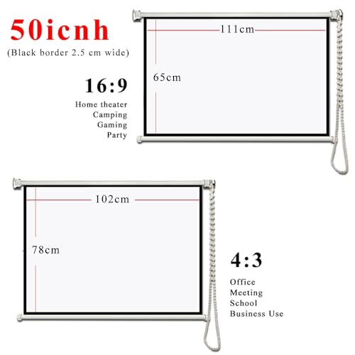 Pantalla Manual de Proyector 50 pulgadas 4:3 miniatura 2