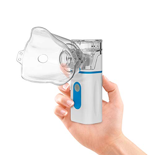 Tragbar Inhalator Vernebler, inhalationsgerät Vernebler, Zwei Modi einstellbare Nebelvolumen, mit Maske und Mundstück für Erwachsene und Kinder,