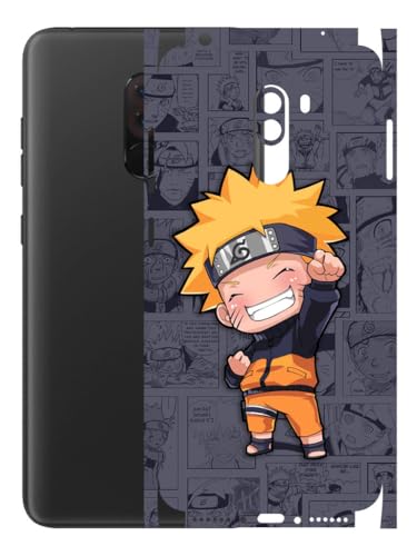 Image of AtOdds - Compatible for Poco F1 Mobile Back Skin Rear Screen Guard Protector Film Wrap (Coverage - Back+Camera+Sides) (Anime -1)