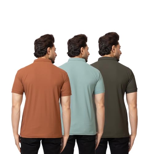 Image of OSCILLATE Summer Casual Wear Polycotton Polo Tshirt || Collared Neck Half Sleeve Solid T-Shirt for Men