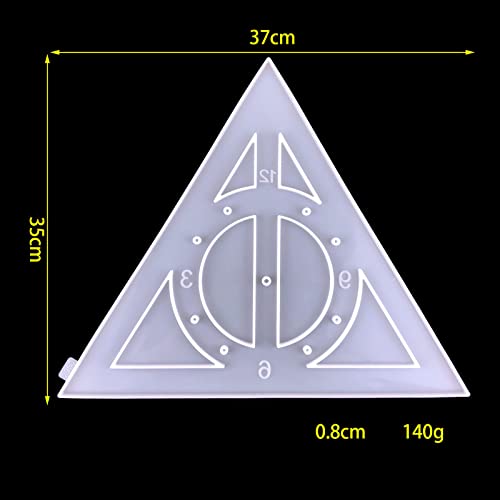 Xidmold Deathly Hallows Shape Clock Resin Mold, Numeral Silicone Clock Molds With Movement, Clock Mold For Epoxy Resin Casting, Silicone Decor Resin Mold Kit For Wall Home Decoration #TOP1