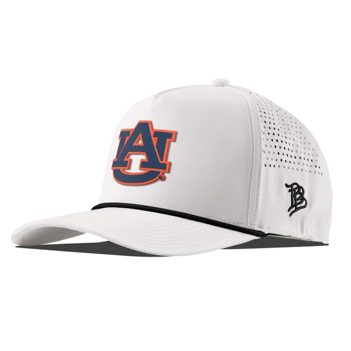 Branded Bills Officially Licensed x Auburn Tigers White 5-Panel Auburn Team Logo PVC