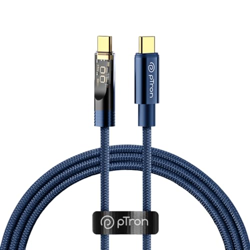 pTron Solero 80W Type-C Fast Charging USB Cable, Compatible With Samsung, OnePlus, Oppo, Vivo, Xiaomi & Other Devices, Unbreakable Nylon Braid, 480Mbps Data Sync Speed (1M, Blue) at ₹199 – Amazon
