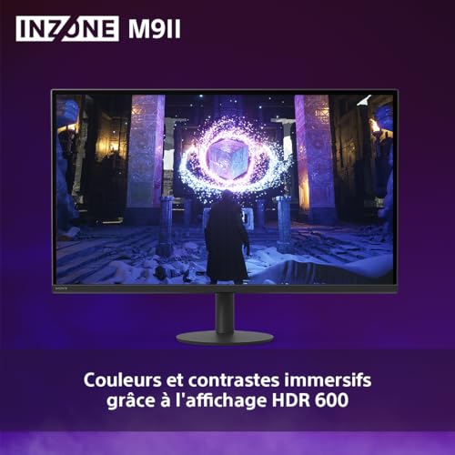 Sony INZONE M9II - Ecran PC Gaming 27" 4K Ultra HD- Résolution 2160p- Fréquence de rafraîchissement 160Hz- 1ms GTG- DCI-P3 95% Spectre - Full Array LED - G-Sync - Adaptive Sync - VRR, Noir
