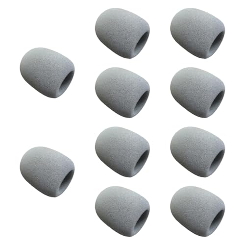 AsrMyjcx 10 piezas Cubierta de micrófono Cubierta de micrófono de micrófono resistente Babrillero espesado para fiestas KTV Broadcasting Singing Discursos, Gris