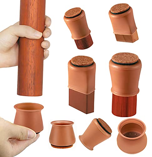 Silicone chair leg protectors for hardwood floors 16 pcs felt bot…