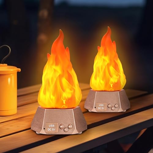 Toodour Outdoor Flame Lights with Bluetooth Speaker 2 Pack Flickering Flame Decorative Lights with Speaker Waterproof LED Flame Torche for Camping Garden Deck Patio Path Yard Party Bar Outdoor Decor