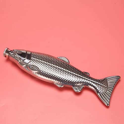 Flasque en forme de poisson en acier inoxydable durable au design soigné