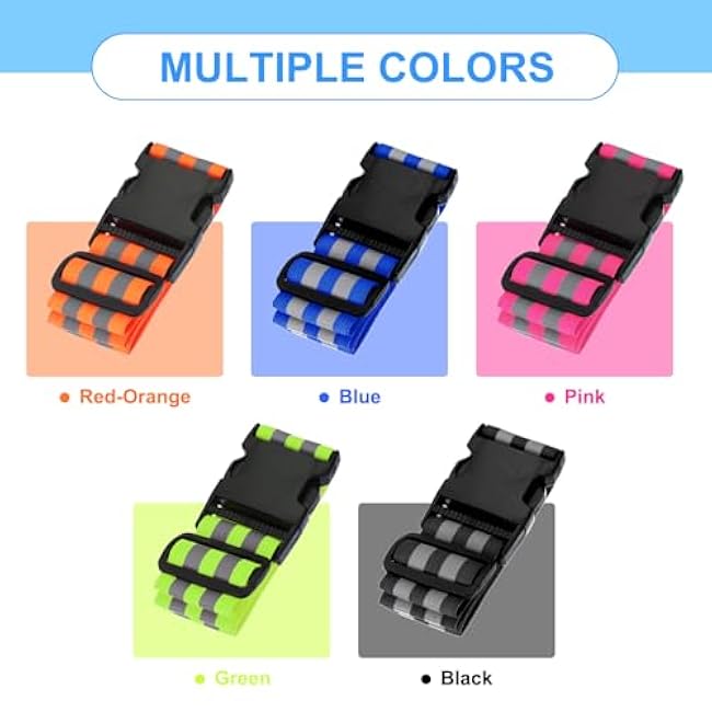 PATIKIL Adjustable Reflective Running Belt, Glow Pt Belt Sash for Cycling Walking