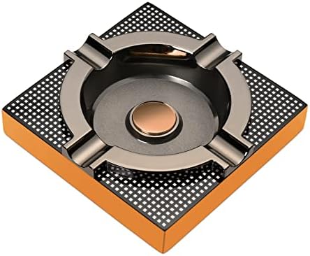 Cigar Ashtray Metal Outdoor Cigar Cigarette Ashtray for Outside Patio/Home Decor Modern Table Cigar Ashtrays,Cigar Ash tray Accessories Gifts for Men-(Square,Alloy)