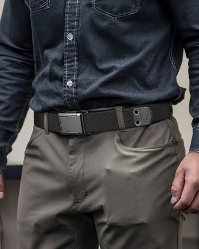 CHAOREN Tactical Belt Men - 1.5" Stretch Nylon Gun Belts for Mens - Quick Release Slide Buckle for Military Work EDC Hiking2