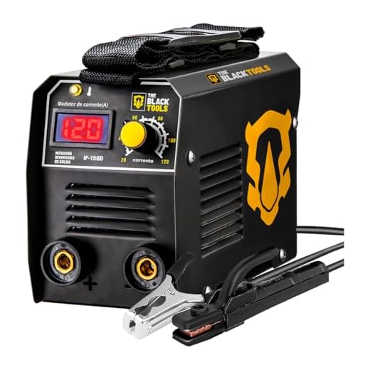 Máquina De Solda Inversora Eletrica Portatil Mma Tig Eletrodo Com Visor Digital 120a If150d The Black Tools 220v