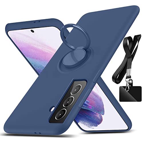 AYSZNBLA for Samsung Galaxy S21 Case,with 360°Rotatable Ring Holder Kickstand & Strap Lanyard Premium Liquid Silicone Slim Shockproof Protective Case for Samsung Galaxy S21 5G,Blue 2.46 by AYSZNBLA - Used condition - US$9.37