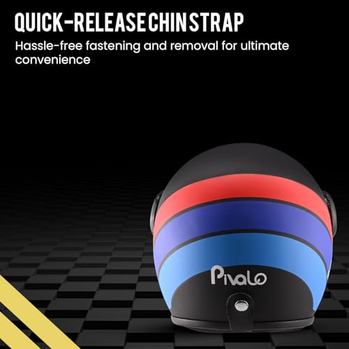 Image of Pivalo 580MM Star Half Face Helmet with Outer Clear Visor Matt Finish Scratch Resistant Open-Face for Bike Scooty Riding Men and Women - Pack of 1