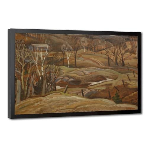 Impression paysage d'automne WCYB toile mate 61 cm avec cadre à suspendre salon