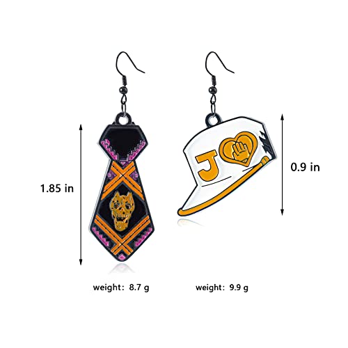 Jjba Kujo Jotaro Earrings Anime Jojos Dangle Earrings Hypoallergenic Jewelry Cosplay Asymmetrical Earring Merch Gifts For Girls Teens Women Men #TOP1