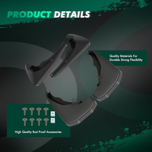 Image of SCITOO Splash Guards Mud Flaps Universal Vehicle Wheel Fender Fits for Nissan Frontier 2.4L l4 2006-2008 2011 2014-2015,for Nissan Frontier 2.5L l4 2008-2016,for Nissan Frontier 4.0L V6 2005-2016