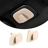Fgtagtal Interior Roof Hooks Hanger Hook Trim Fit for Volvo V90 S90 XC40 XC60 XC90 2015-2020, ABS Center Console Roof Hooks Clothes Hanger Hook Trim Accessories, 2PCS (Beige)