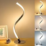 Modern Spiral Table Lamp, 3 Colors Touch Control Desk Lamp for Bedroom Living Room Office, 2700K - 6