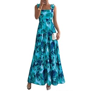 BTFBM Dresses for Women Summer 2026 Formal Sleeveless Smocked Floral Long Wedding Guest Dress Party Spring